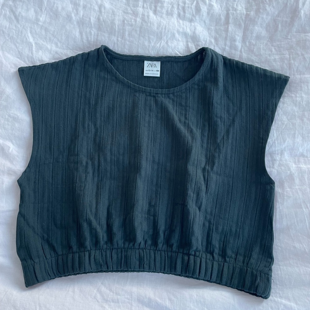 Zara Girls Dark Green Top